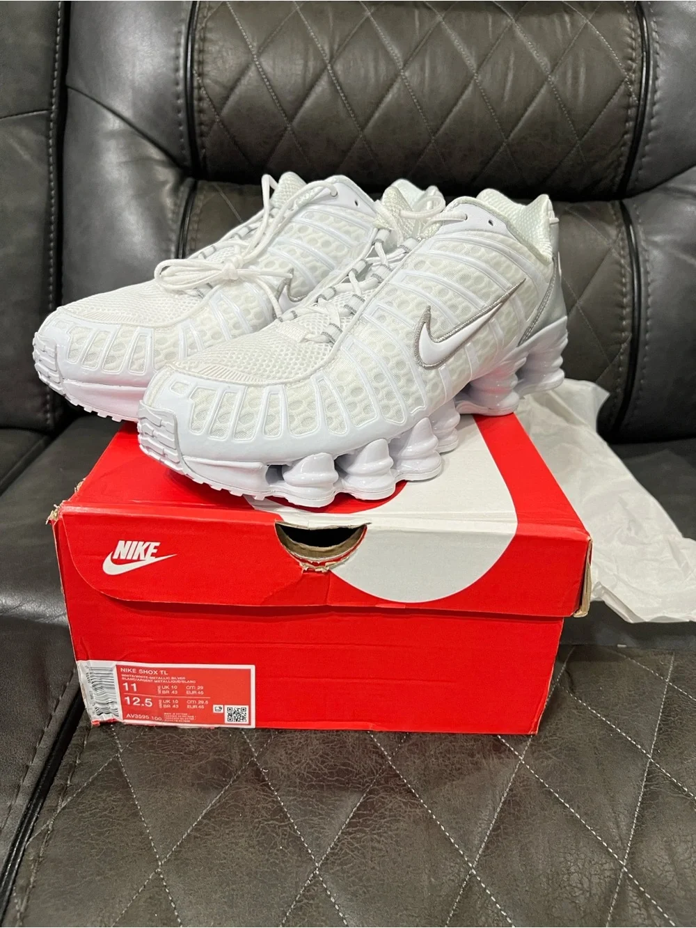 Nike Shox TL White with Silver Accents